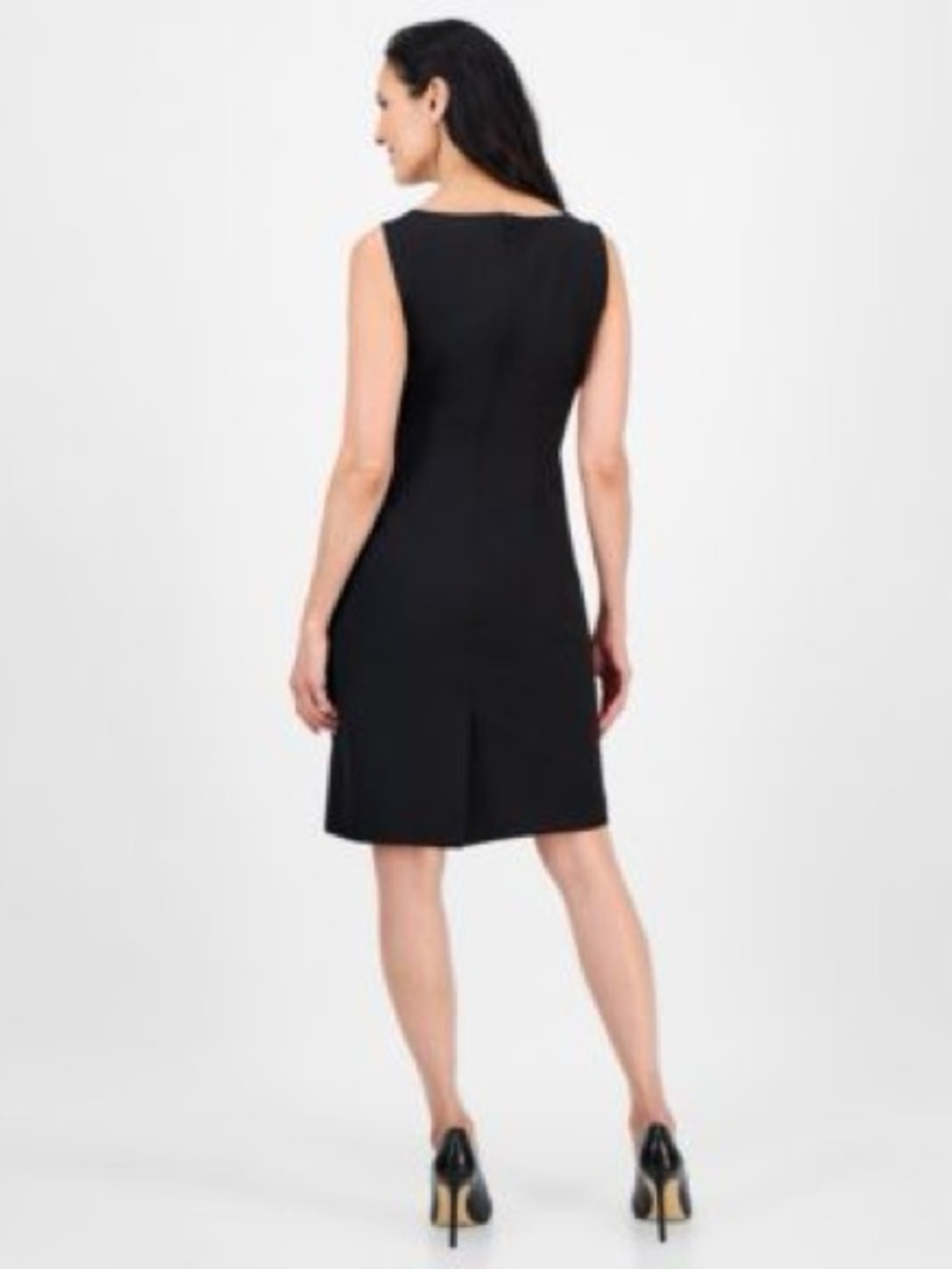 Le Suit Black Sleeveless Midi Sheath Dress size 2 like new